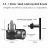 1.5-13mm Capacity Drill Chuck Tool Kit 3/8-24UNF Thread Drill Chuck Adapter  For Hand Drills