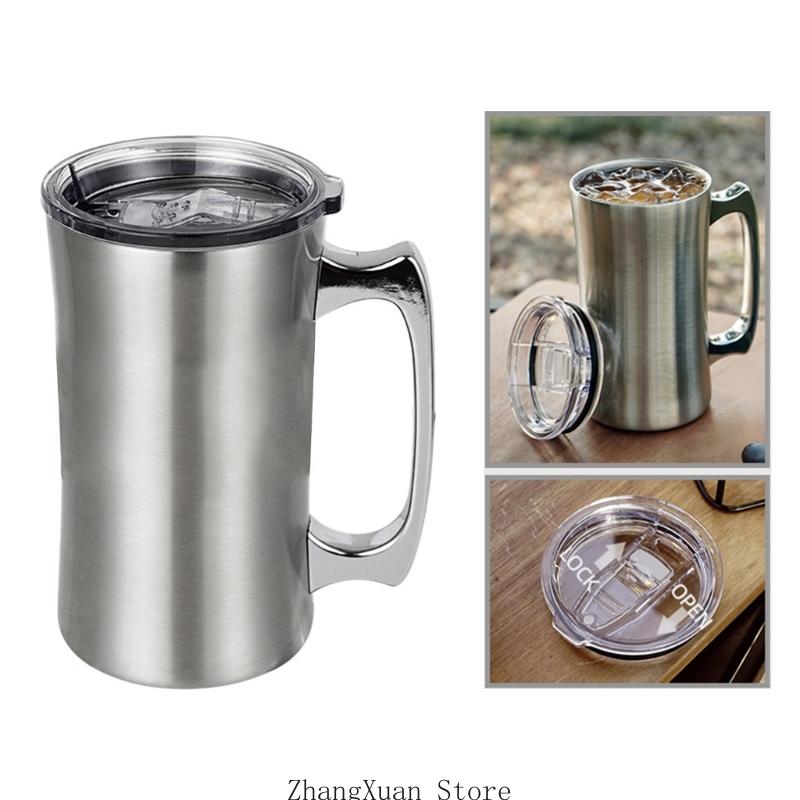 3XUF Solide Bierkrüge mit doppelwandigen vakuumisolierten Bechern für heiße und kalte Getränke