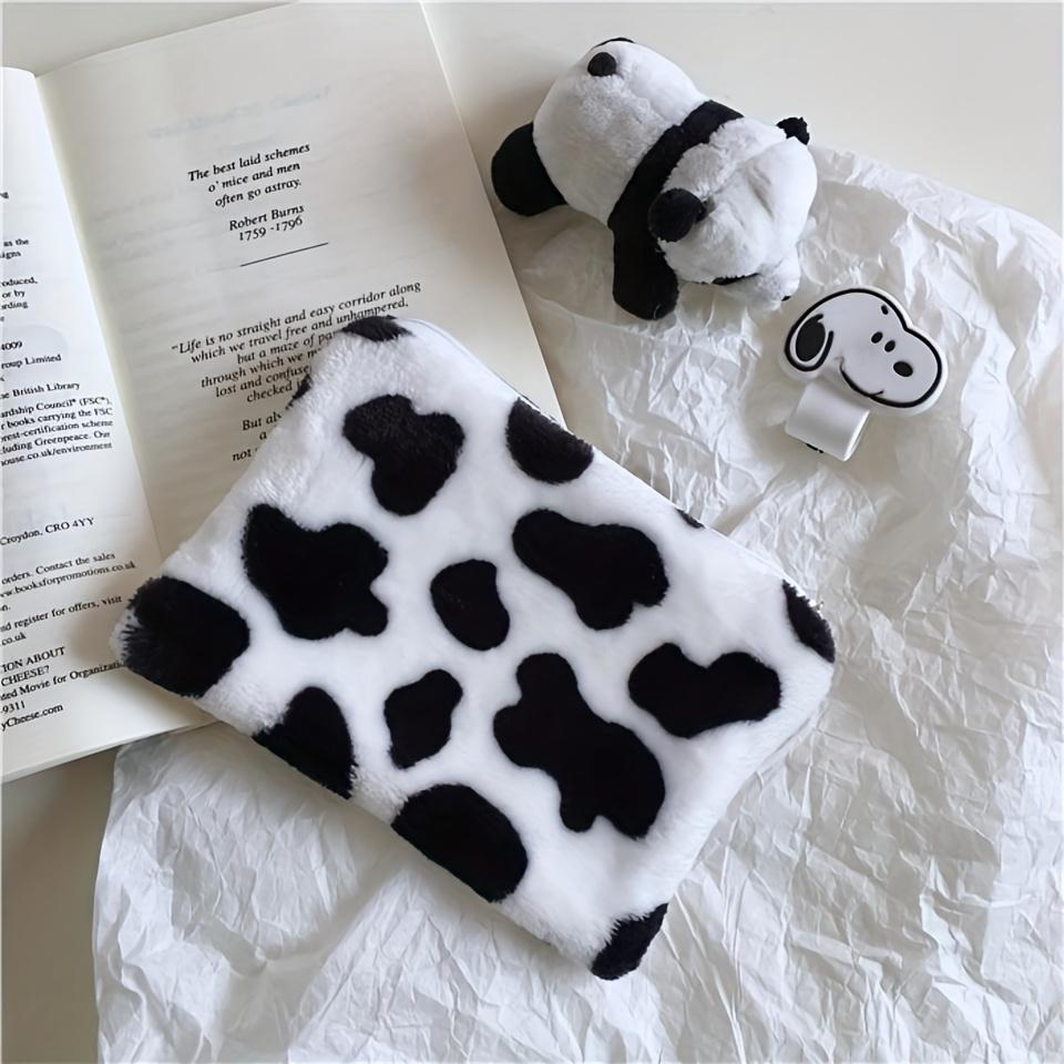 Korean-Style Cow Plush Coin Purse Wallet