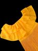 Gelbes One-Shoulder-Rüschenkleid mit Fransen-Saum in Übergröße