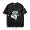 Venti Genshin Chibi T Shirt Cute Dove Floral Design Vintage Washed Soft Stretched Comfortable Stylish Versatile Graphic