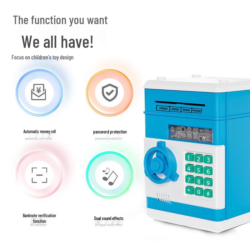 Smart Drop-Proof Children's Piggy Bank: Automatic Door, Large Capacity, Password-Protected Safe