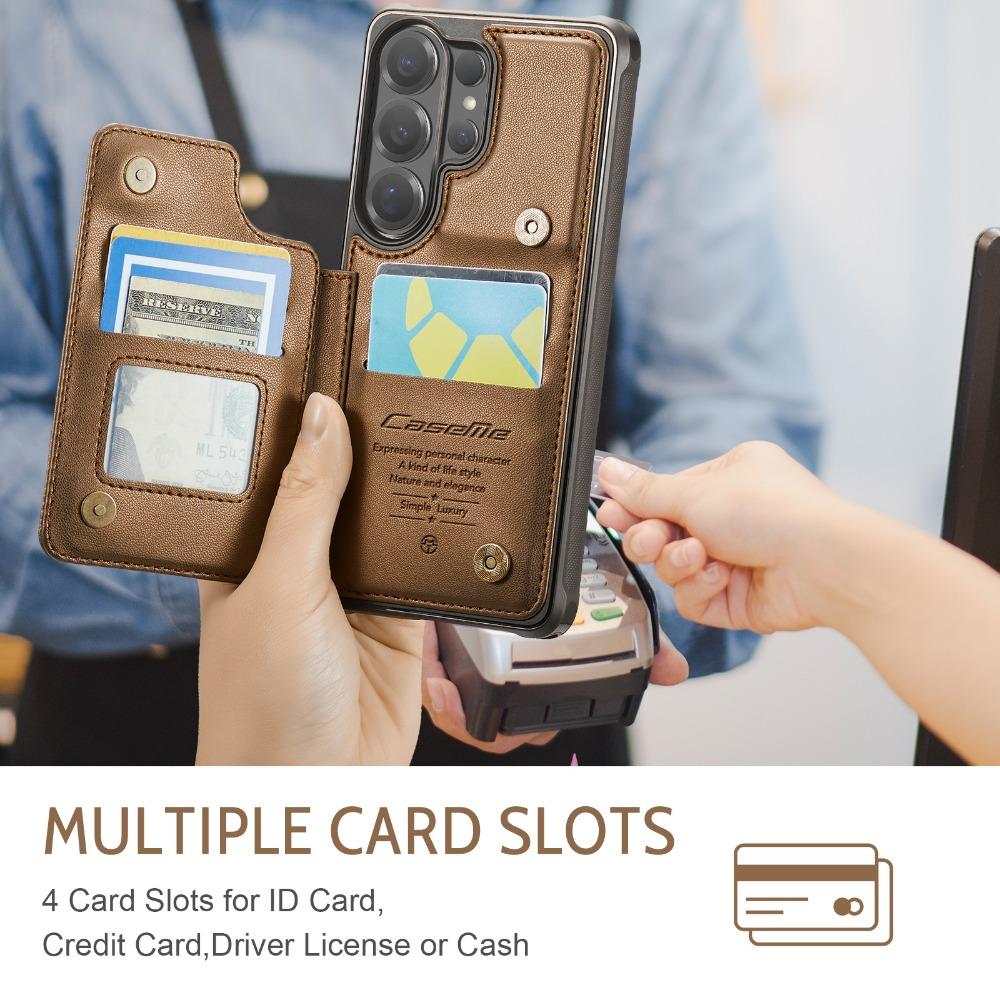 For Samsung Galaxy S26 Ultra 5G Premium Leather Card Case Magnetic Wallet Back Etui Samsung S26 Plus Phone S 26 Pro RFID Cover