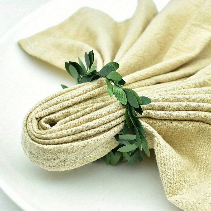 Simulated Rattan Napkin Ring, Napkin Rings for Nautical Theme Table Decor, Perfect for Parties, Weddings, Birthdays & Dining Ambiance