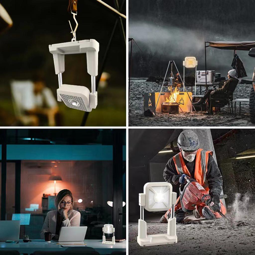 Solar Work Light Outdoor Tent Light Portable Portable USB Rechargeable Floodlight Camping Light