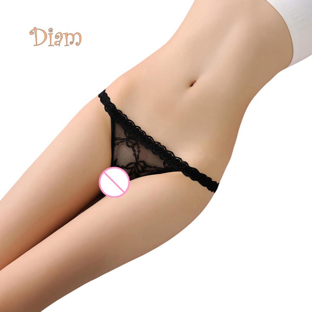 

Женские сексуальные кружевные трусики- стринги One Size чёрный