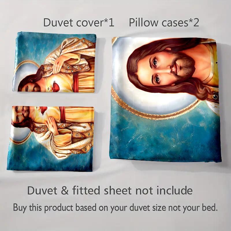 Sacred heart imagery. Bedding Duvet cover sets Duvet covers Pillowcases gifts (1 * Duvet Cover 2 * Pillowcases, without duvet insert)