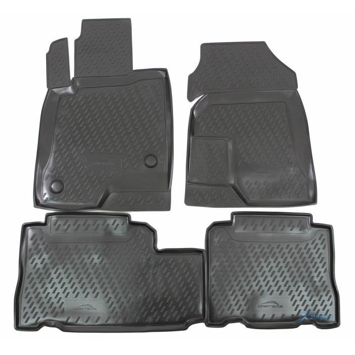 Tapis De Sol En Caoutchouc 3D Exclusive - J&amp;J AUTOMOTIVE - Chevrolet Captiva 2006-2018 - Noir - Bords Relevés - Antidérapant