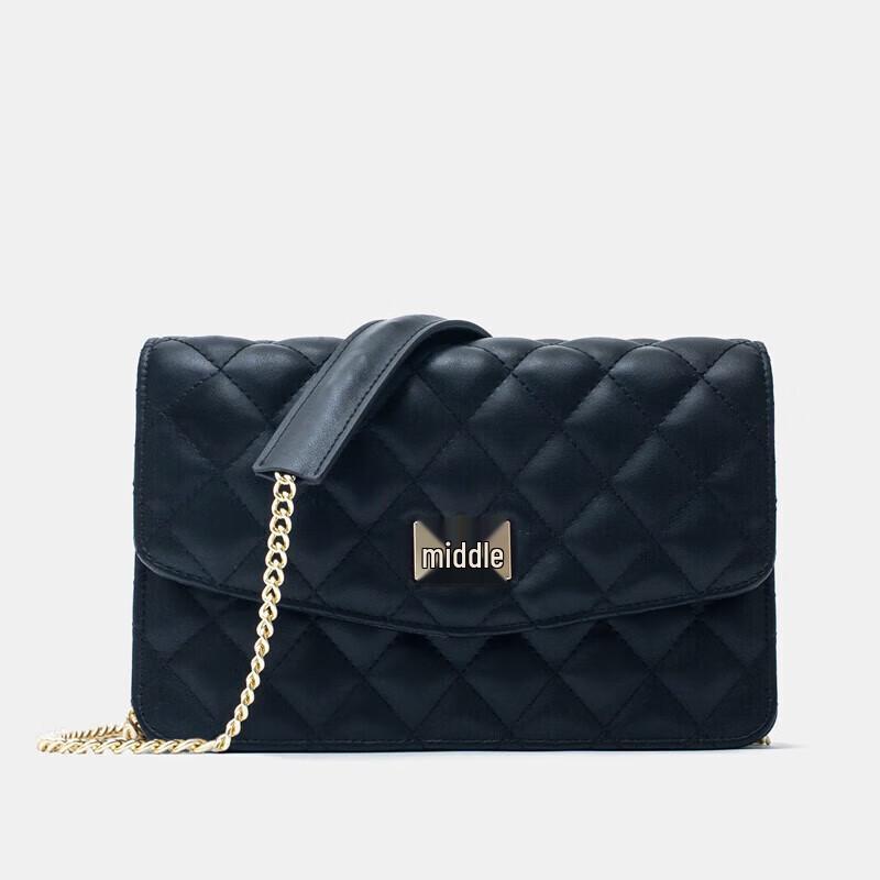 Sheraton Ladies Leather Lattice Chain Shoulder Bag