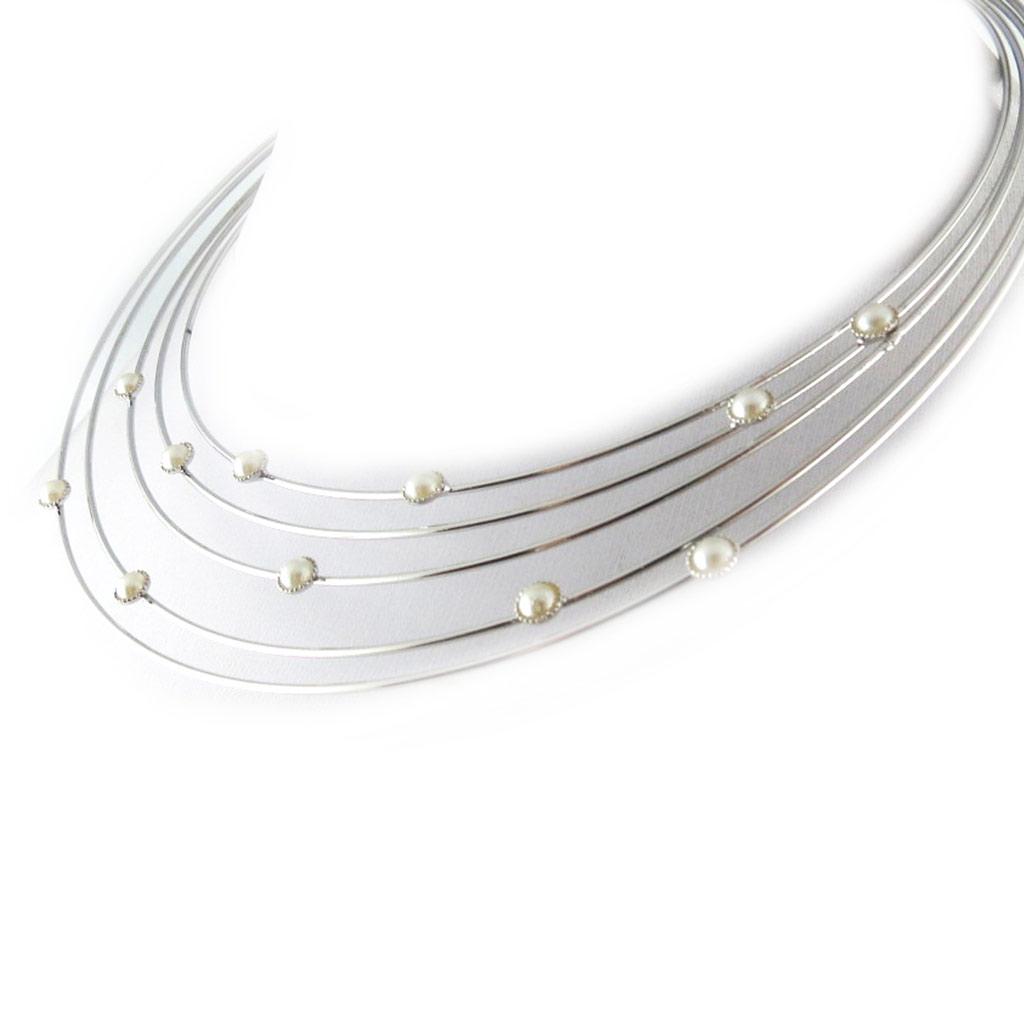 Les Trésors De Lily [L1340] - White 'Sissi' Designer Necklace