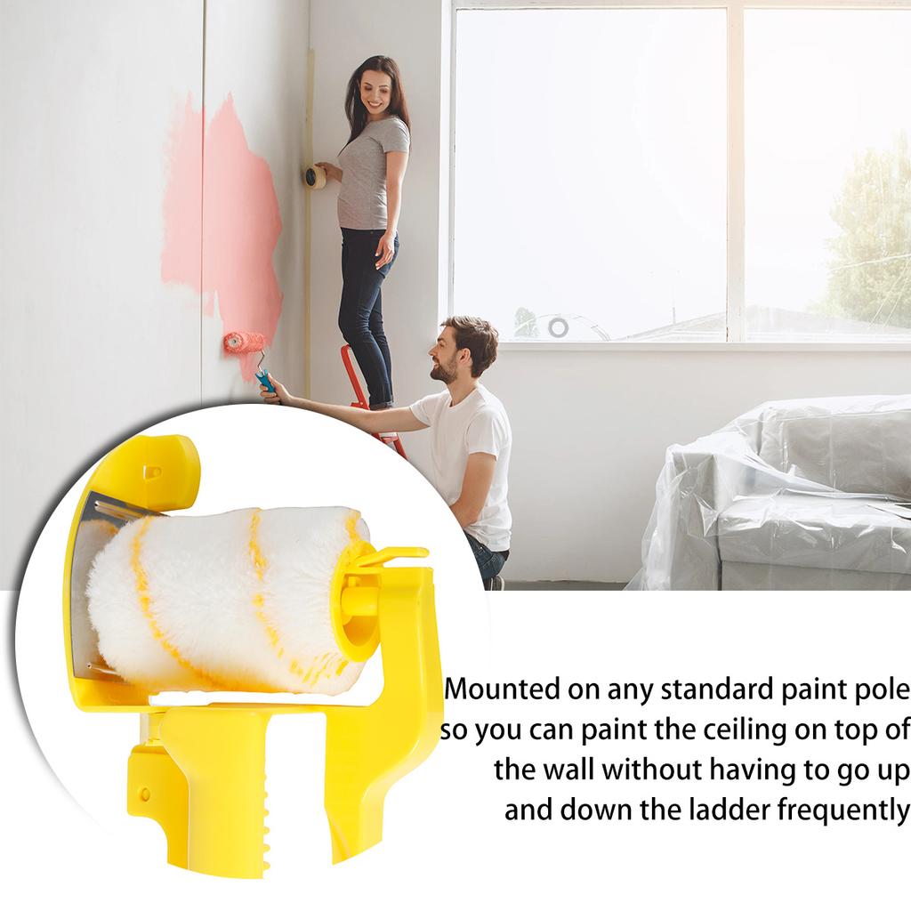 Paint Edger Roller Brush Hand-held Portable Clean-Cut Tool with Roller and Brush for Home Room Wall Ceiling Window Painting
