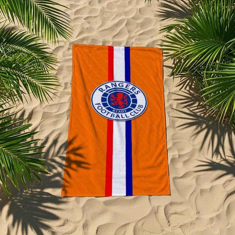 Asciugamano da Spiaggia Rangers FC Telo con Motivo a Bandiera Protezione Solare e Antivento Adatto per Piscina Campeggio Coperta da Viaggio