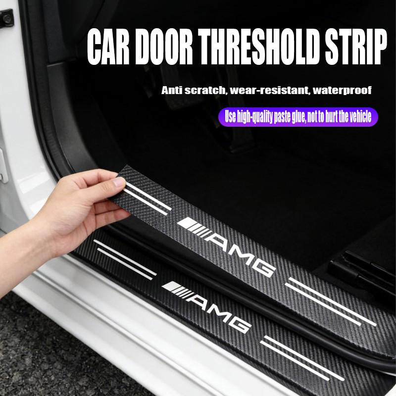 1Set Car Door Decals Carbon Fiber Threshold Anti Scratch For Mercedes Benz AMG Smart W205 C300 W203 W206 W108 W124 W126 W140