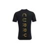 Under Armour Curry Series Regular Shoulder Casual Sports Solid Color Round Neck Pullover Breathable Short Sleeve T-Shirt Men Tops Black 1366604-001