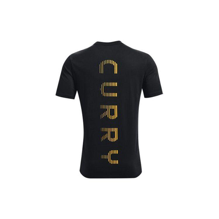 Under Armour Curry Series Regular Shoulder Casual Sports Solid Color Round Neck Pullover Breathable Short Sleeve T-Shirt Men Tops Black 1366604-001
