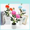 Pfingstrose Künstlicher Blumentopf mit blühenden Knospen für Heimdekoration und Geschenk