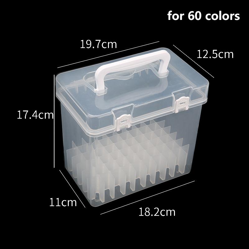 12/24/36/48/60/80 Fächer Marker Aufbewahrungsbox Tragbares Aquarell Zeichenstift Etui zum Malen Kunststoff Schreibwaren Organizer Box
