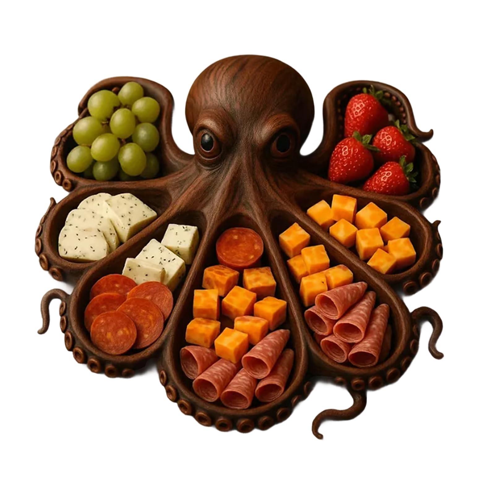 

Поднос для закусок, морской поднос для сыра, мяса и фруктов – Доска для вечеринки в океанской тематике – Уникальный подарок для любителей морепродуктов и артистов One Size