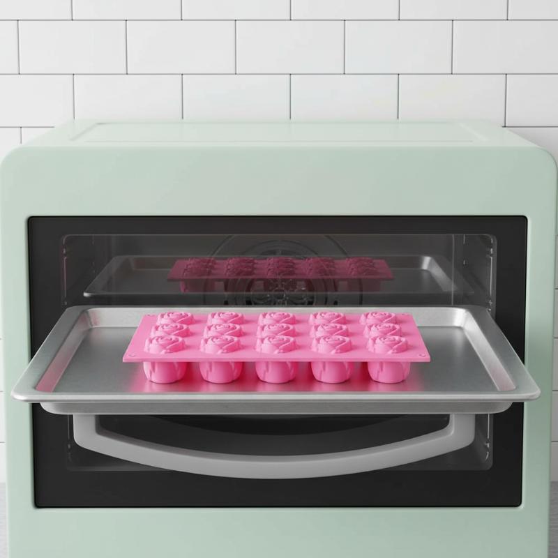 15 Cavity Rose Mold Silicone Chocolate Candy Mold DIY Dessert Pudding Cake Decoration Mould Rose Shape Ice Cube Making Tools