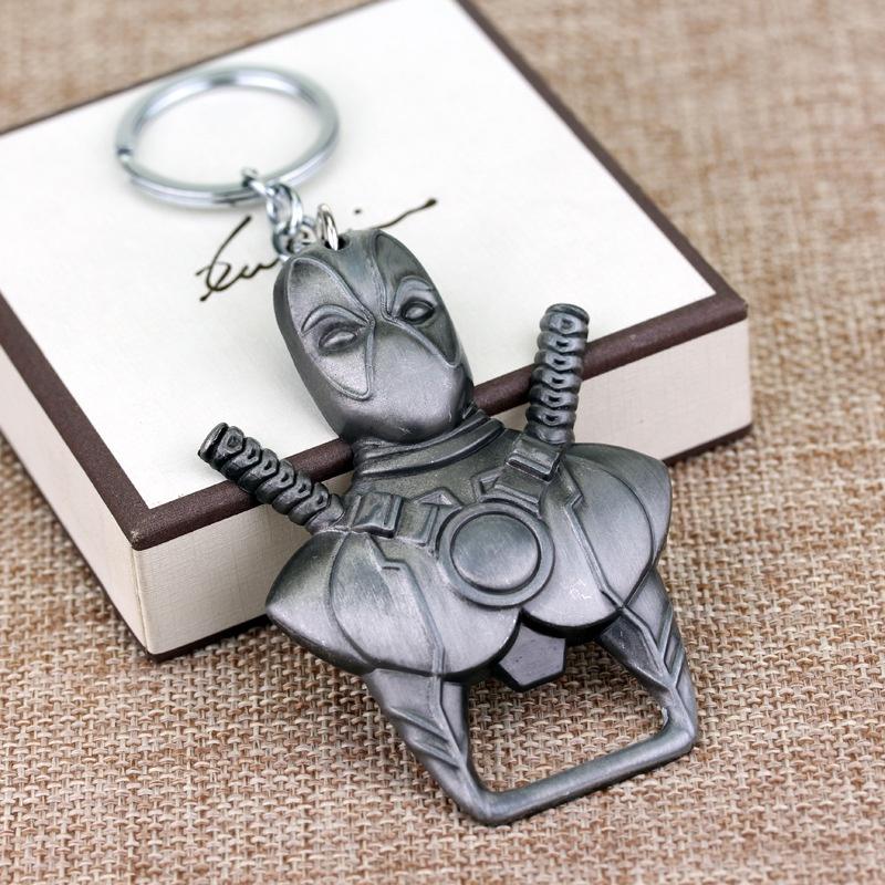 Bronze Silver Marvel Comics Deadpool Logo Metal Bottle Opener Keyring Keychain