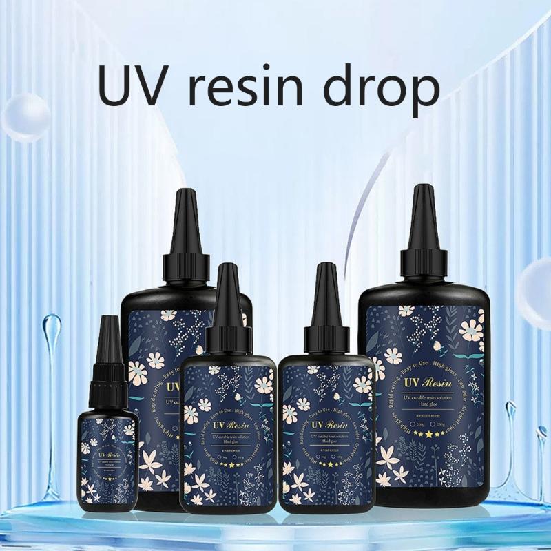 Resina Dura UV Cristallina Resina a Polimerizzazione Rapida Ultravioletta per Creazione di Gioielli Decorazione Artigianale, Colla Dura Trasparente