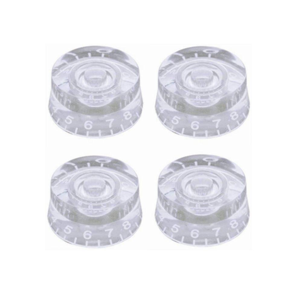 

4pcs guitar volume Knobs Top Hat Knobs Speed Volume Tone Pedal Control Knobs for Electric Guitar Bass Transparent