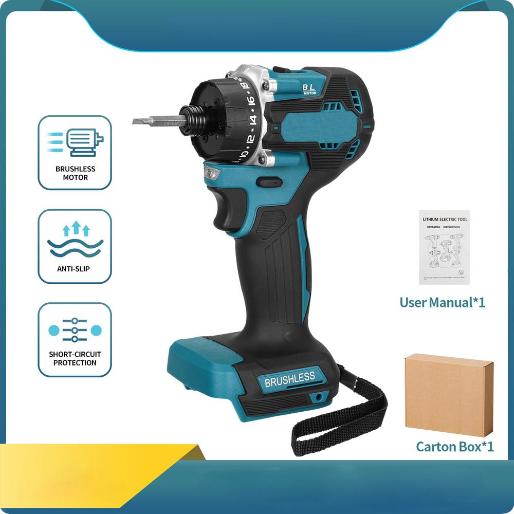 1000W 20+1 Torque 1/4inch Brushless Electric Screwdriver Cordless Electric Drill Power Tool for Makita 18v Battery 280N.m