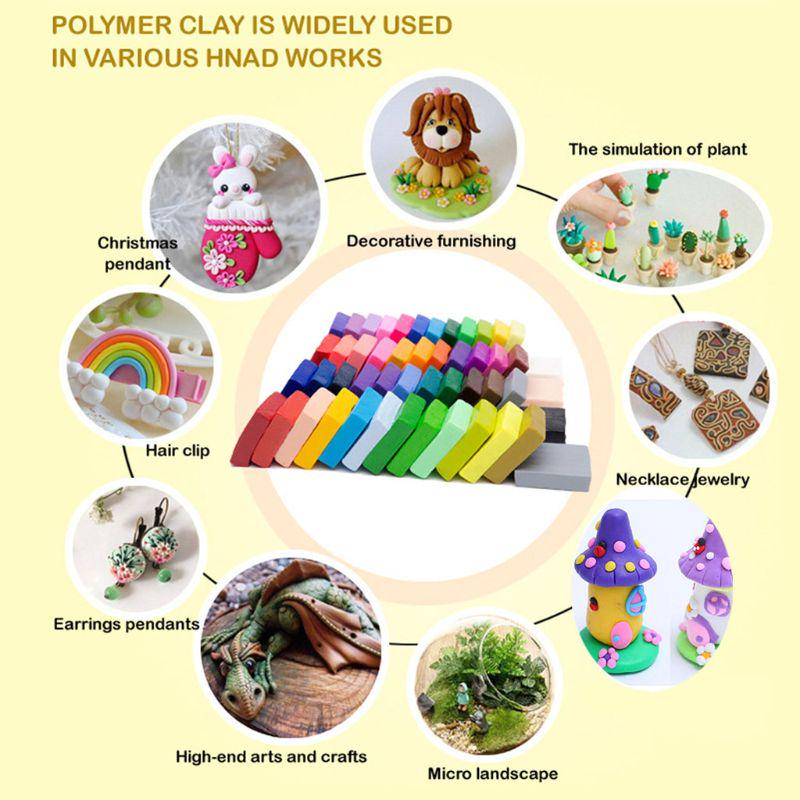 50 Colors Polymer Clay Slime Toy DIY Hand Molding Plasticine Oven Baking Clay Kids Party Favor Set Easter Gift Stuffings