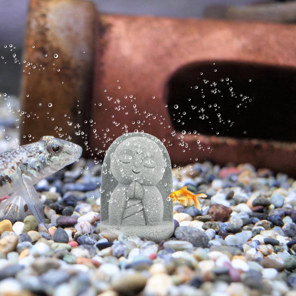 Japanese Jizo Buddha Statue Mini Sandstone Sculpture Zen Garden Fish Tank Decoration Meditation Focus Feng Shui Living Room