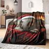 1Pc Cartoon Print Flannel Blanket, High Quality Comfortable for All Seasons, Home Decor, Warmth and Comfort, Perfect for Christmas Birthday Gift