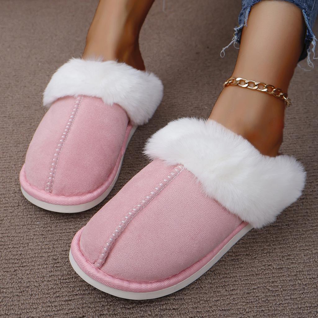 Fashion 2025 New Women Slippers Lightweight Casual Indoor Slides Female Thicken Plush Home Shoes Woman Closed Toe Warm Cotton Slippers