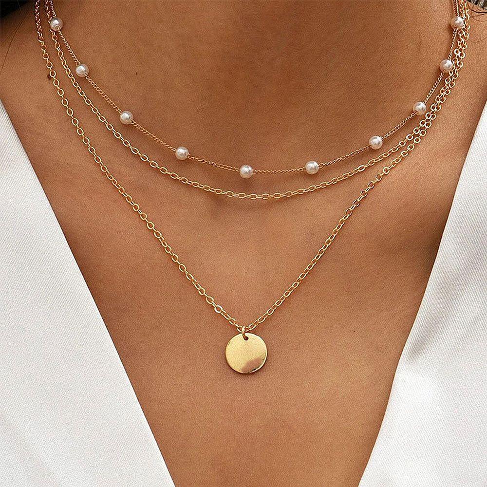 617 Low Price Multilayer Chain Choker Fashion Shiny Women's Jewelry Trendy Zircon Pendant Necklaces for Women Female Party Gift