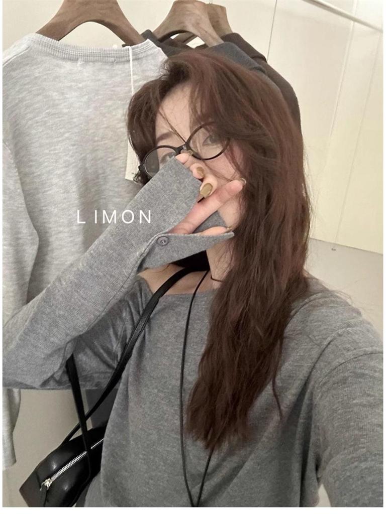 Design Sense Slanted Off-Shoulder Knit Top: Women's Slimming Long Sleeve, Autumn/Winter Collection, Small Size, Elegant and Versatile Fashion