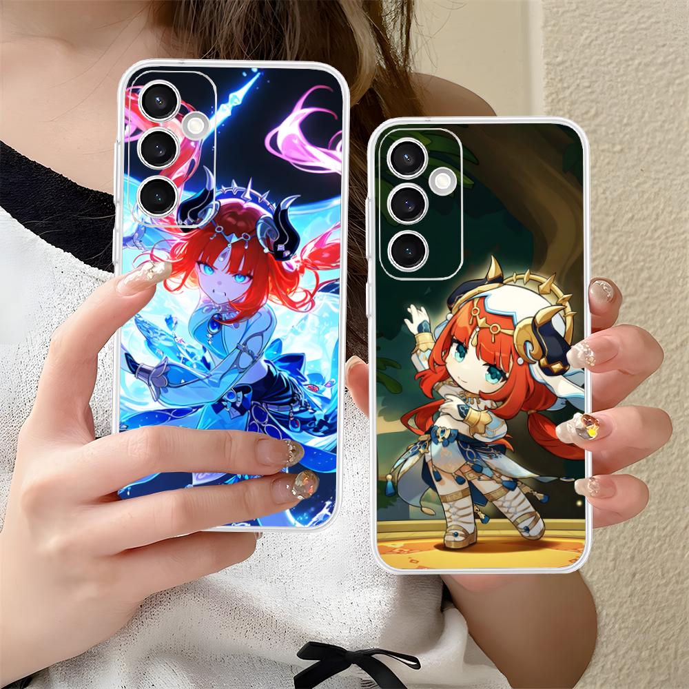 Game GI Nilou Clear Mobile Phone Case for Samsung Galaxy S25 S24 S23 S22 S21Plus FE Ultra Colorful Cover