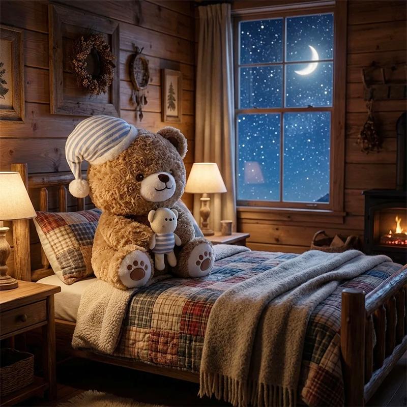 Kawaii 25cm/35cm Good Night, Little Bear Plush Toy Children's Accompanying Soft Bear Doll for Birthday Celebration Gift