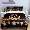 Rammstein Band Pattern Bedding,Quilt Set Quilt Cover Pillowcase Home Birthday Gift (1 * Duvet Cover + 2 * Pillowcase, Without Core)
