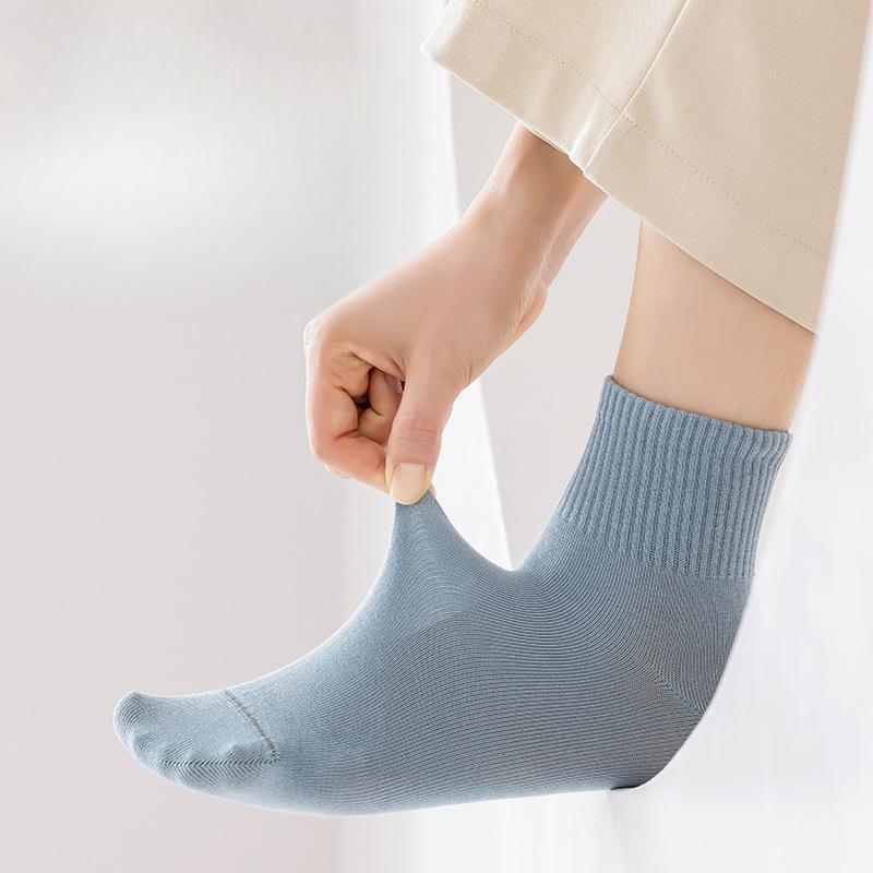 Women's Spring Antibacterial Mid-calf Socks, Versatile Macaron Boneless Socks, Trendy Socks, Skin-friendly Soft Cotton Socks