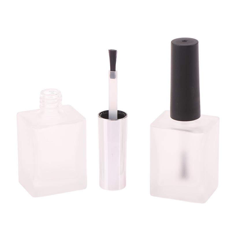 15Ml Empty Frosted Round Nail Polish Bottle With Portable Brush Nail Art Container Glass Nail Oil Bottles Light-Resistant