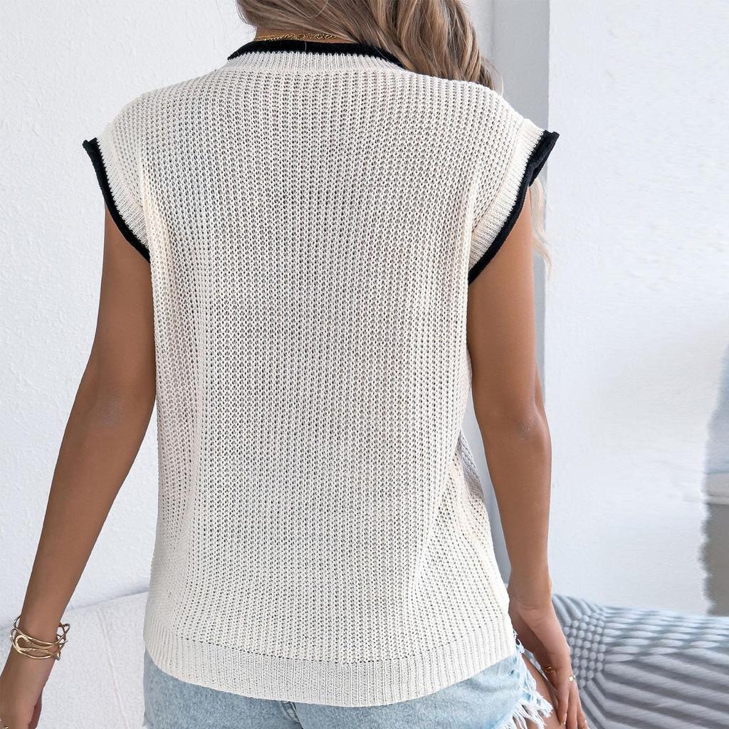 Damesmode Kleurblokken Zak Vleermuismouwen Casual Los Gebreide Top