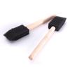 20pcs 1” Foam Sponge Brushes Wood Handle Painting Drawing Finishing Craft Tool