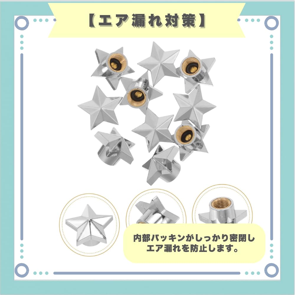 Ideastore Luftventilkappe Reifenluftventil Stern Stern 4er Set (Schwarz)