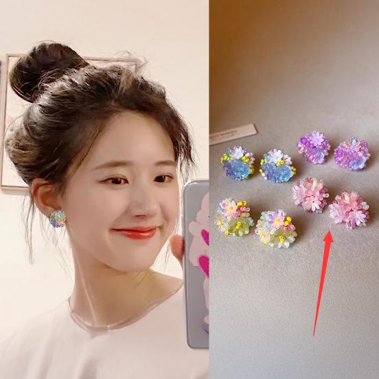 Elegant Butterfly Flower Stud Earrings - S925 Silver Needle, High-End and Versatile for Women