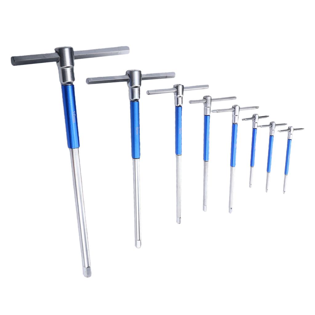 T Handle Wrench Set 2mm 2.5mm 3mm 4mm 5mm 6mm 8mm 10mm Non Slip Metric T Handle Spinner Set for Vehicles Maintenance