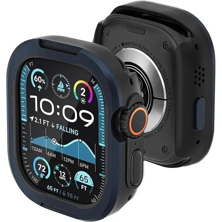 

Металлическая + ТПУ Защитная Рамка Чехол Для Apple Watch 49мм 45мм 44мм 40мм 41мм Для iWatch Серии 10 9 8 7 6 5 4 SE Ultra 2 49мм 40mm 41mm синий