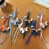 Creative leather rocking horse keychain cute trendy cool PU Trojan horse pendant men and women versatile bag hanging accessories small gifts