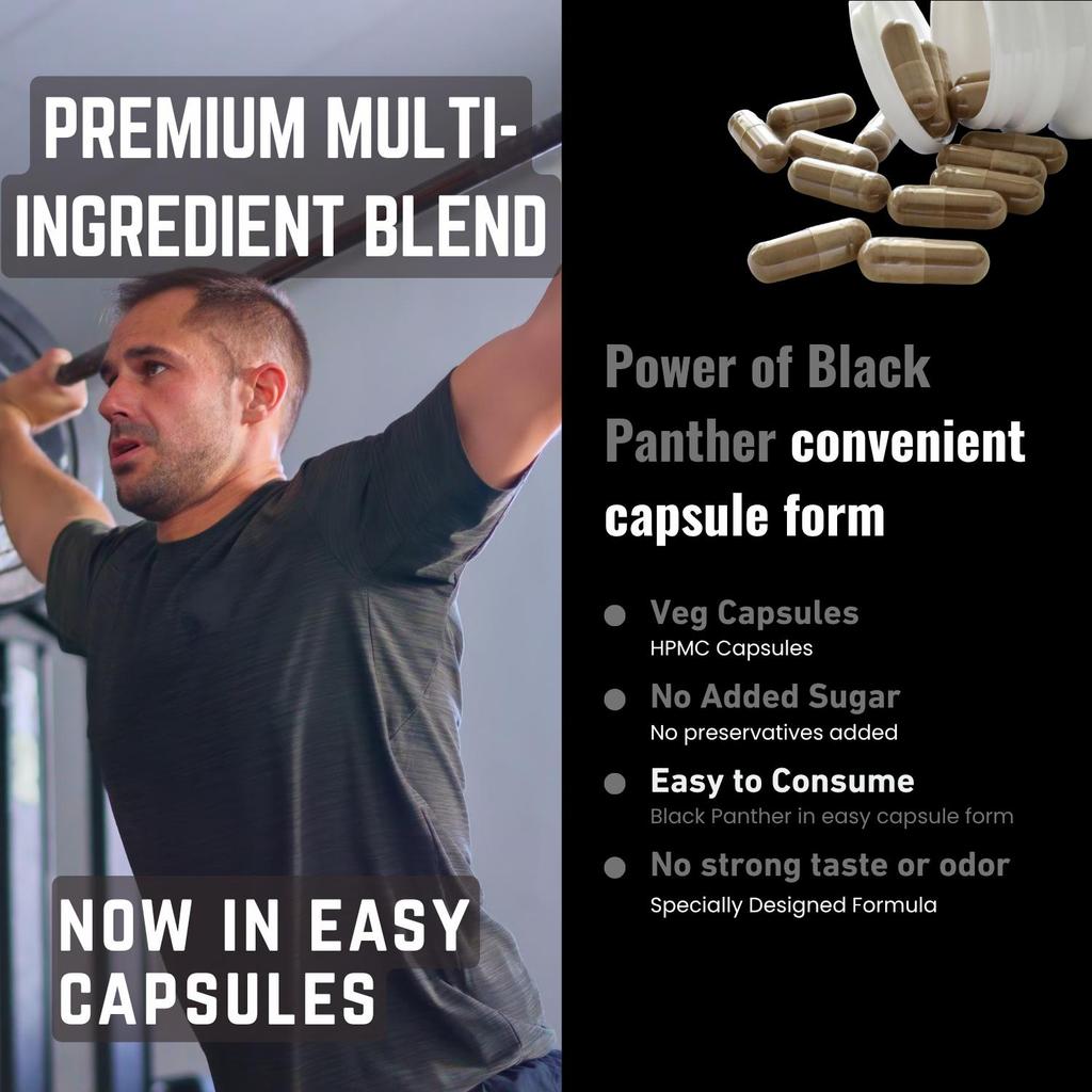 Power of Black Panther Herbal Blend Capsules | Botanical Formula | 60 Capsules