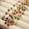 Necklace Dripping Oil Colored Crystal Beaded Handmade Long Sweater Chain Design Autumn And Winter
