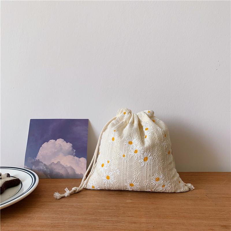 Women Travel Dustproof Bundle Opening Storage Bag Drawstring Home Cotton Linen Collection Bag