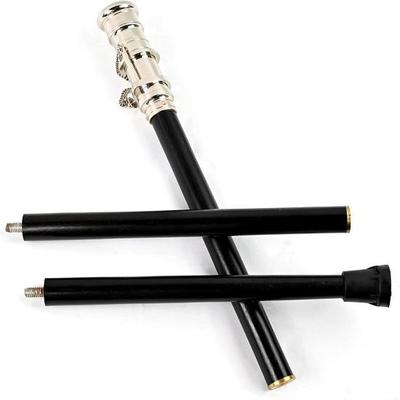 Canne de marche télescopique en bois de rose, finition chromée, pliable, style steampunk