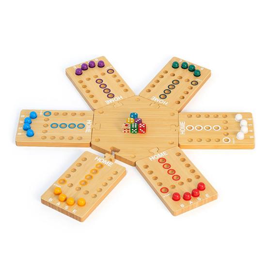 Marble Board Game Kit Eco-friendly Compact Portable Easy to Use Classic Strategy Wooden Board Game Entertainment Tool